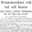A newspaper article about Peter Killen not wanting to sell a 1925 Rolls Royce